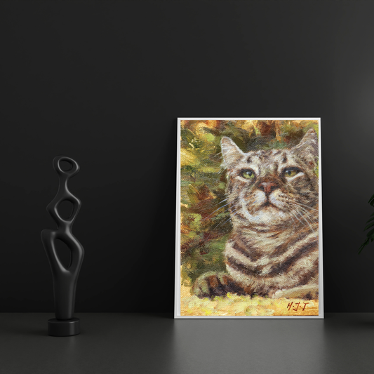 The Boss Tabby Cat(Original Oil)
