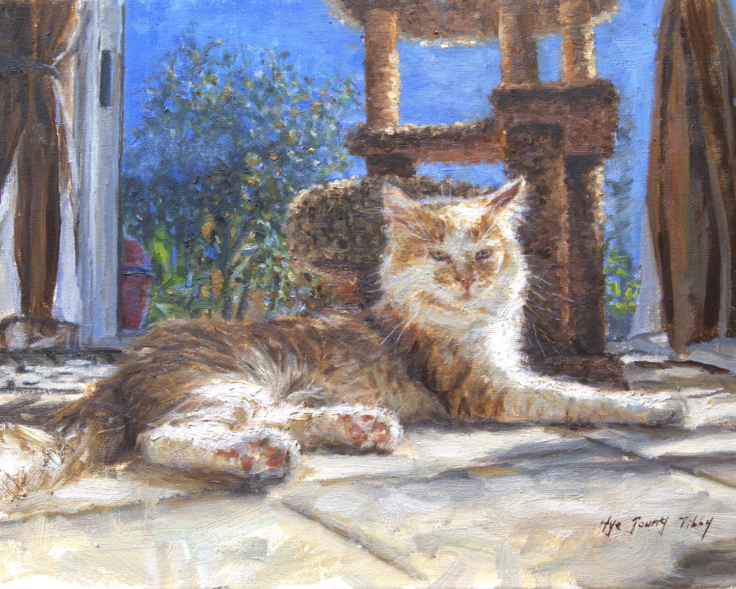 Furry Cat Relaxing(Original Oil/Fine Art Prints)