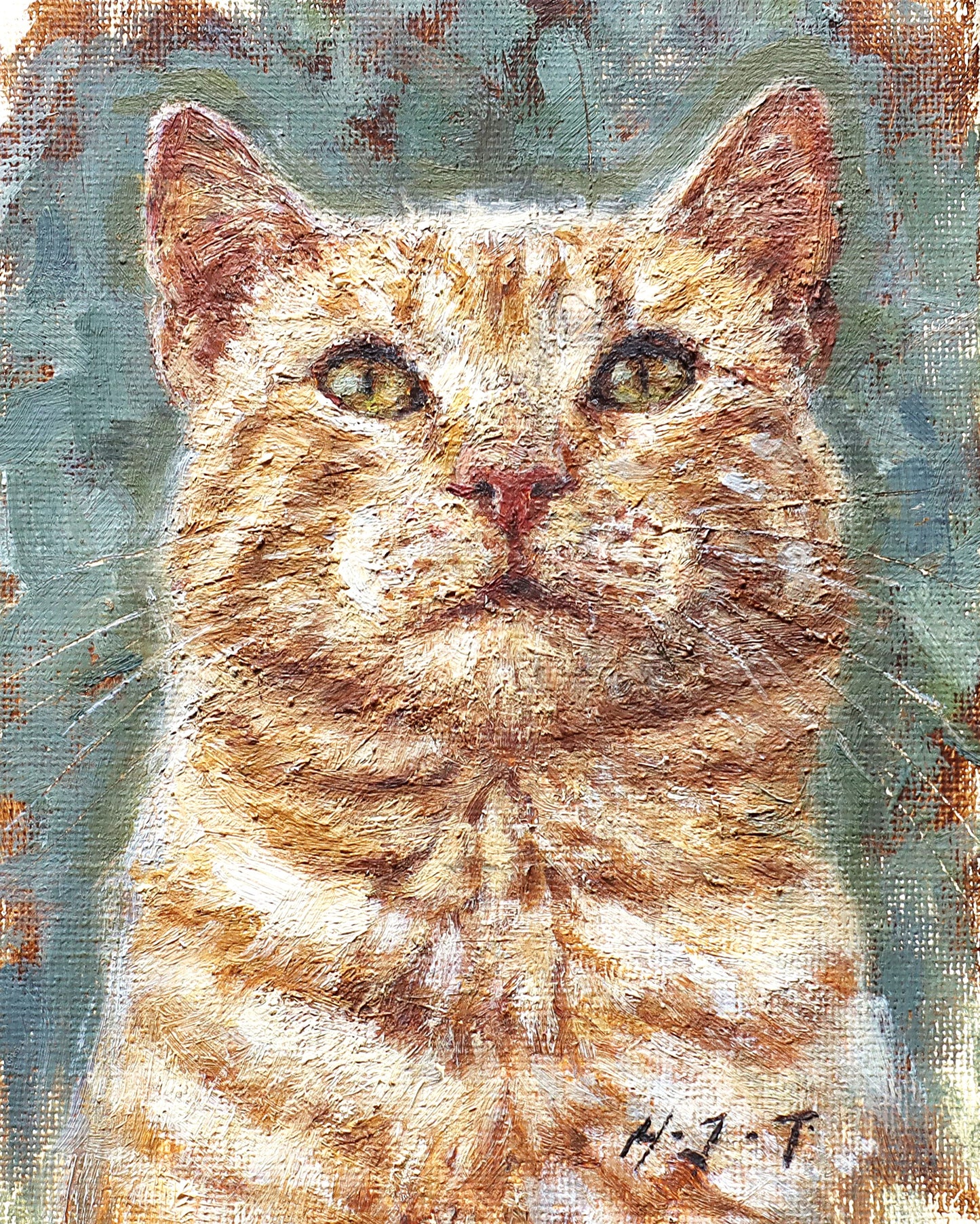 Ginger Cat Portrait(Original Oil)