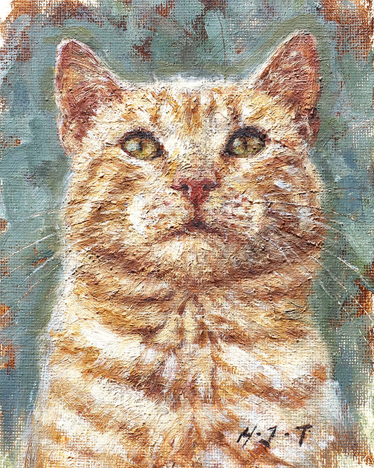 Ginger Cat Portrait(Original Oil)