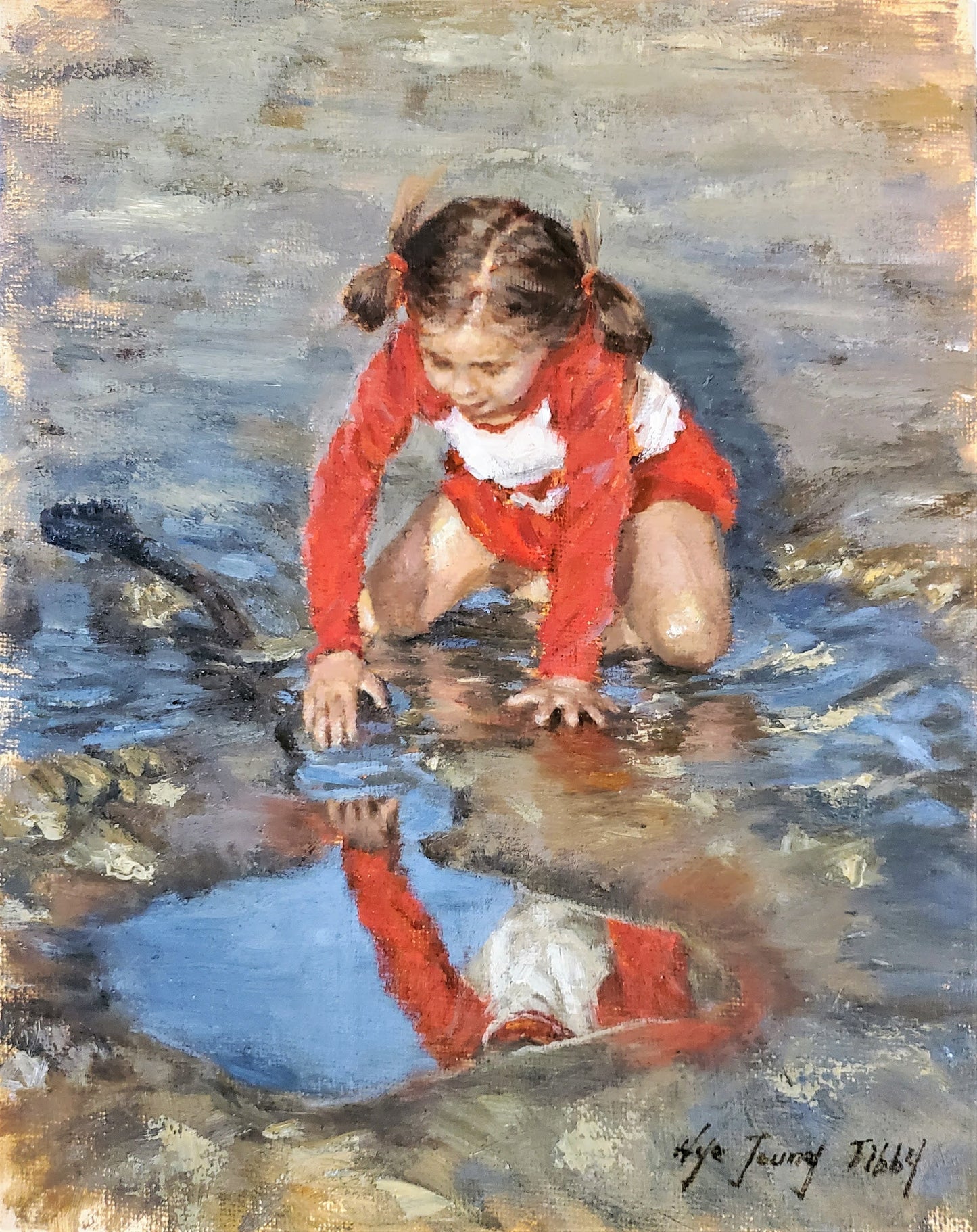 Girl's Reflection(Original Oil Painting/Fine Art Prints)
