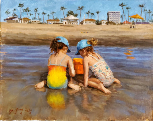Sisters On The Beach(Original Oil)