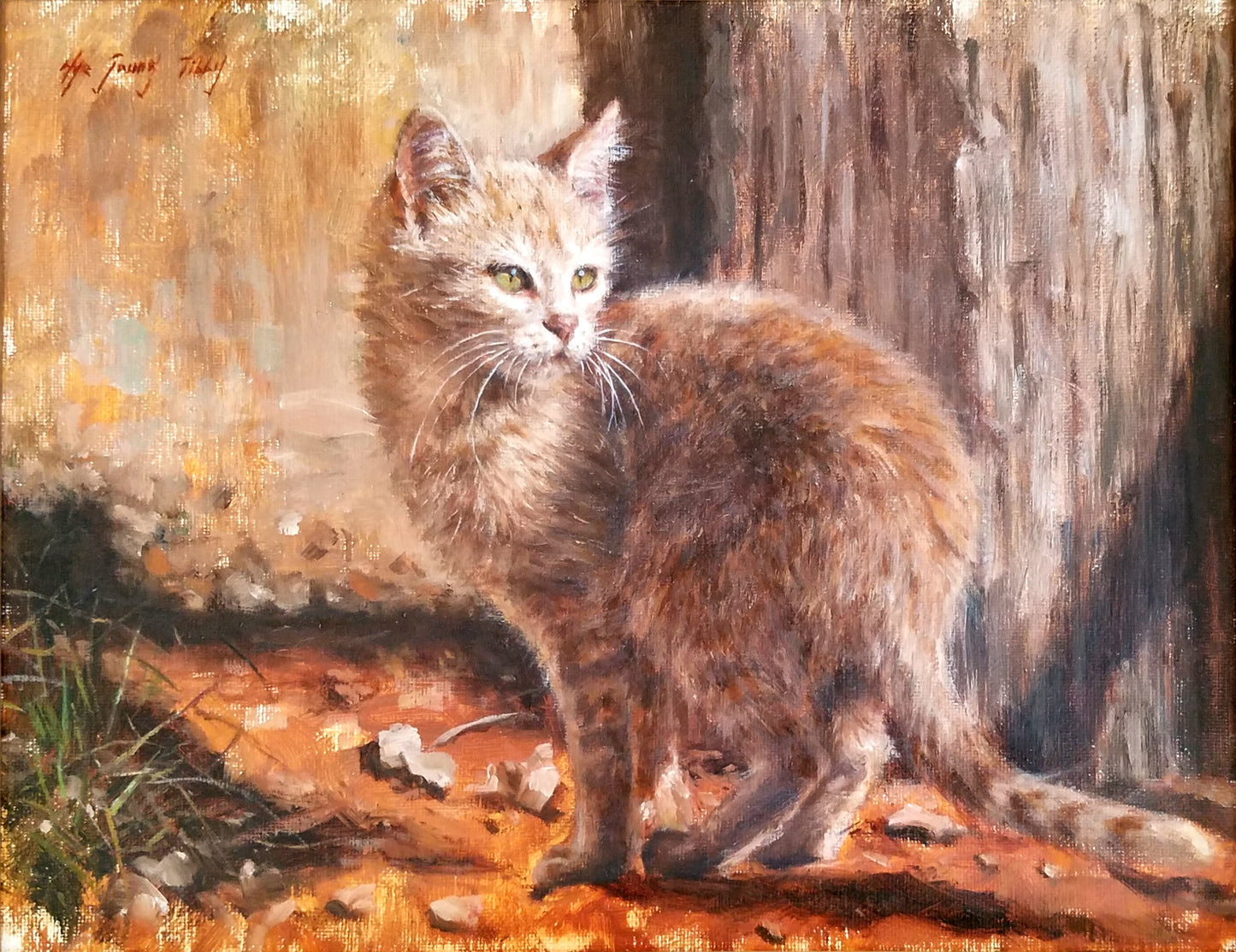 Feral Ginger Cat(Original Oil)