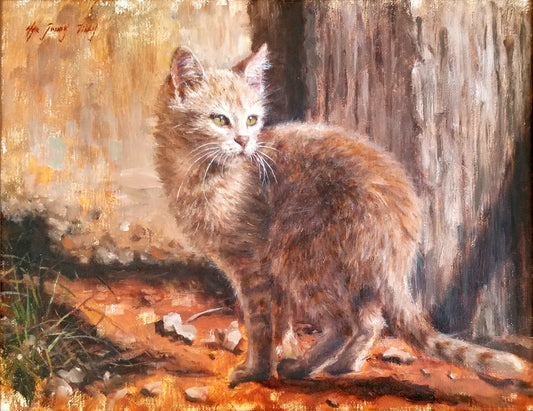 Feral Ginger Cat(Original Oil)