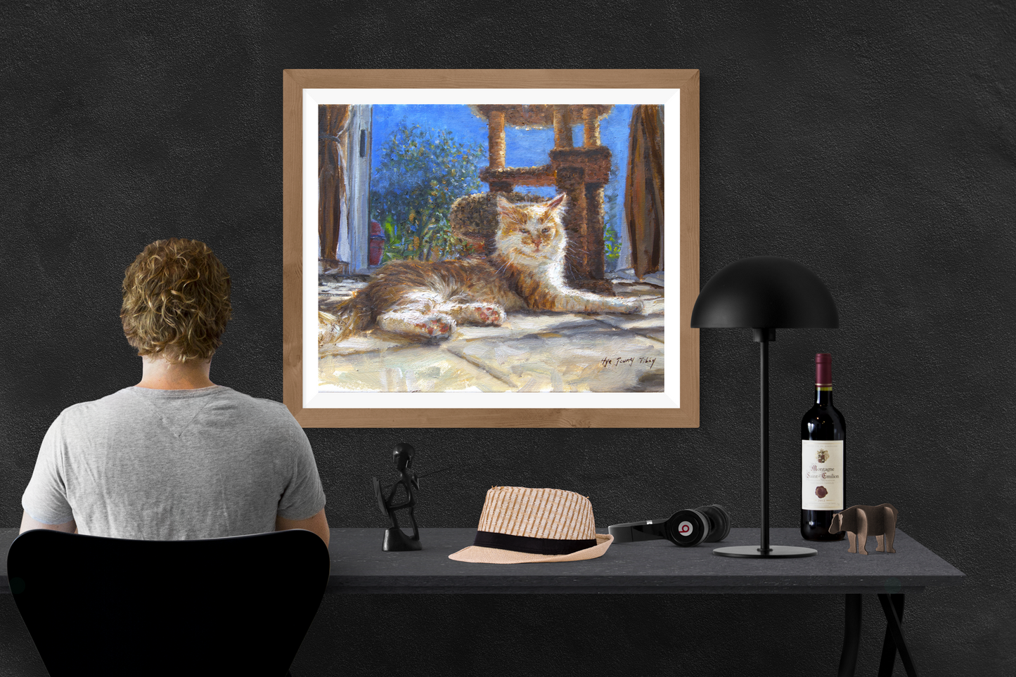 Furry Cat Relaxing(Original Oil/Fine Art Prints)