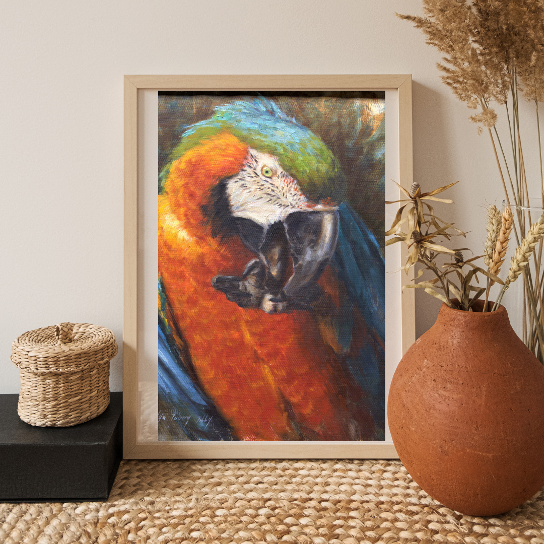 Parrot eating a nut(Original Oil)
