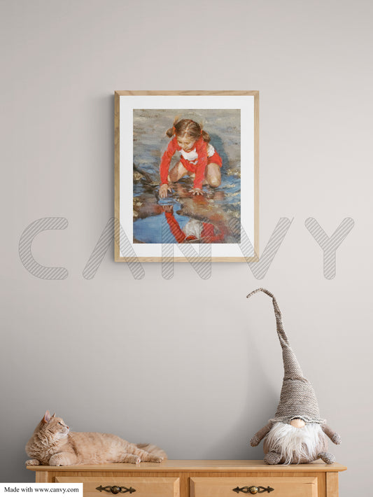 Girl's Reflection(Original Oil Painting/Fine Art Prints)