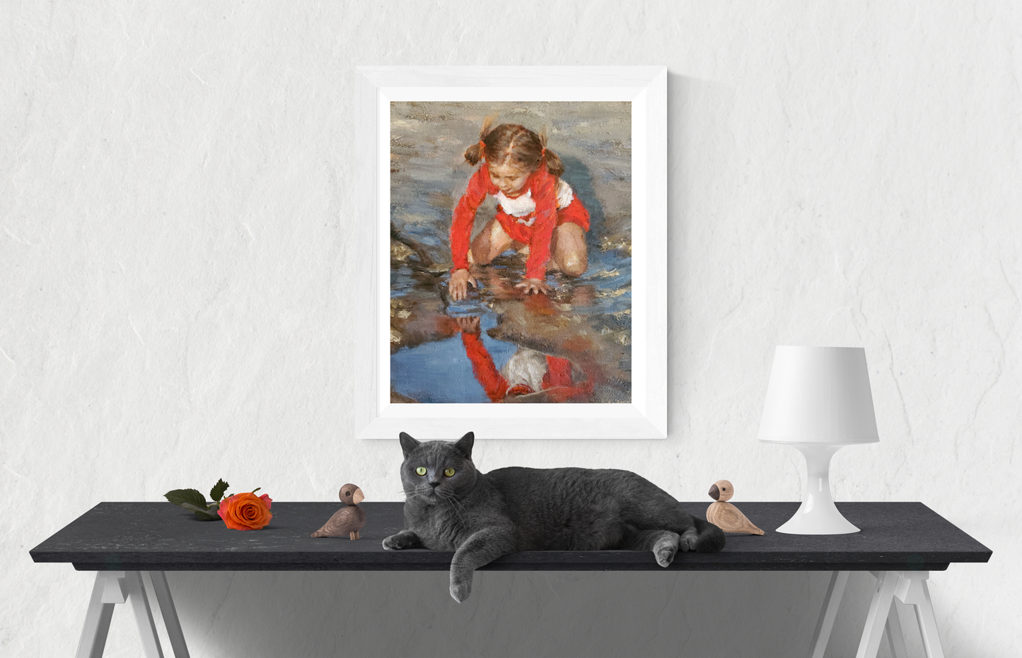 Girl's Reflection(Original Oil Painting/Fine Art Prints)