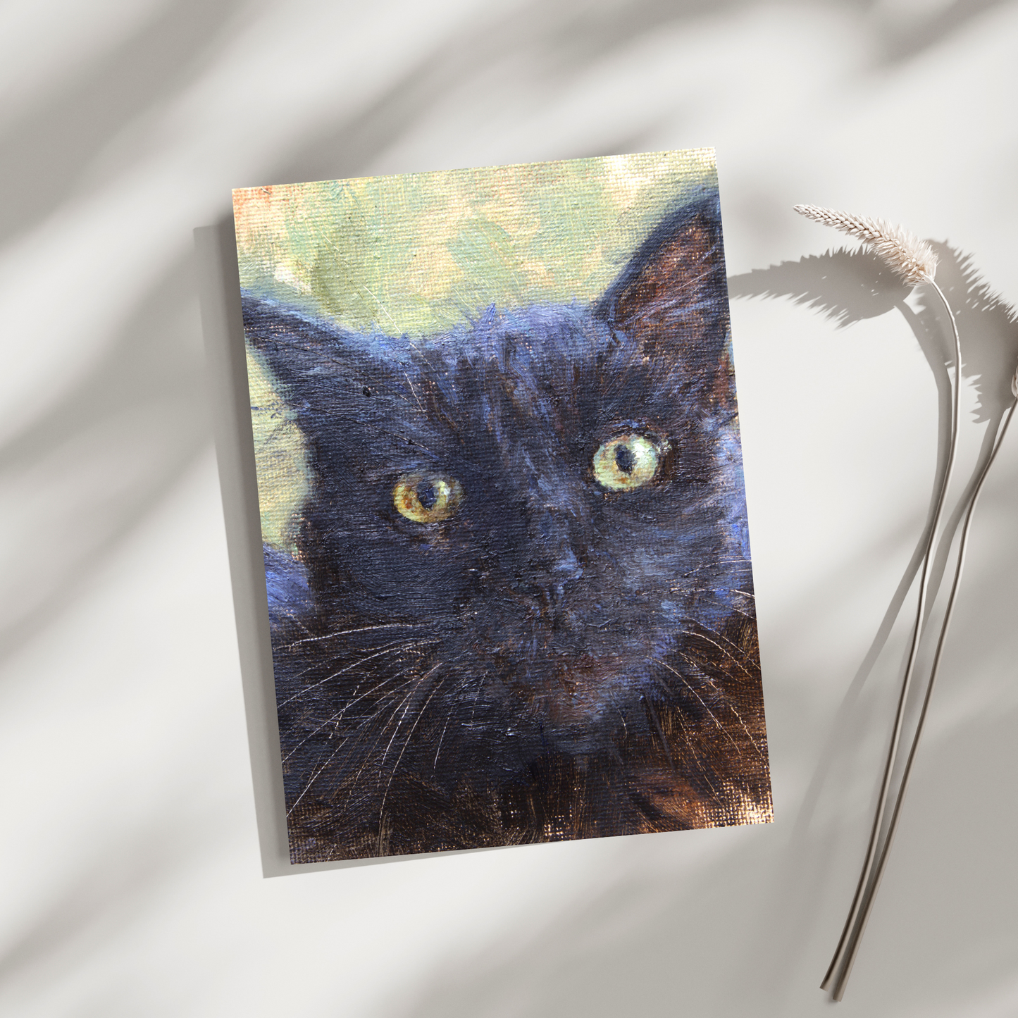 The gaze of black cat(Original Oil)