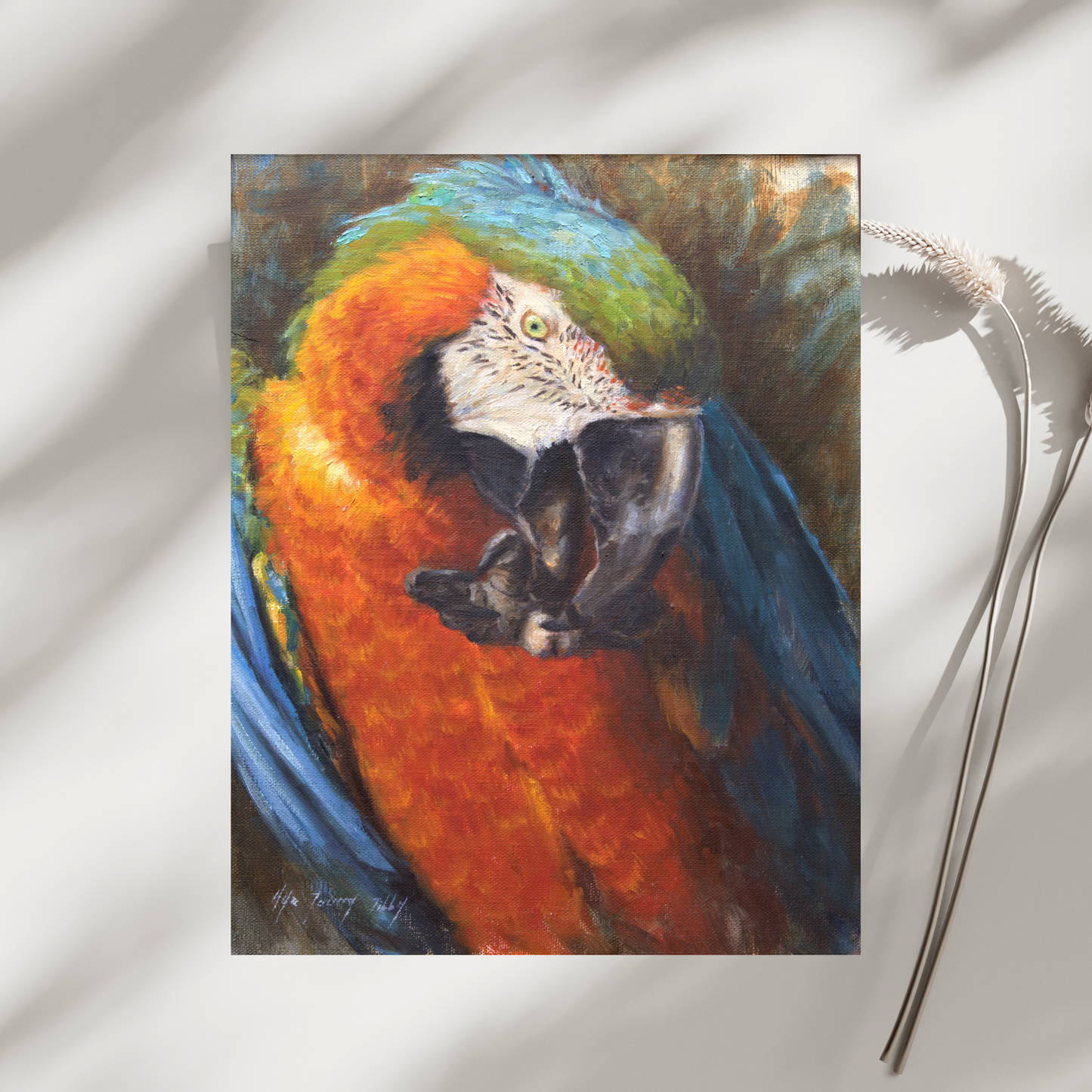 Parrot eating a nut(Original Oil)