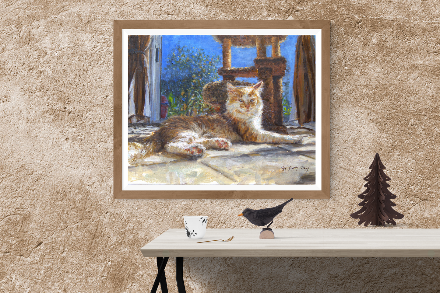 Furry Cat Relaxing(Original Oil/Fine Art Prints)