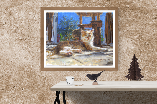 Furry Cat Relaxing(Original Oil/Fine Art Prints)
