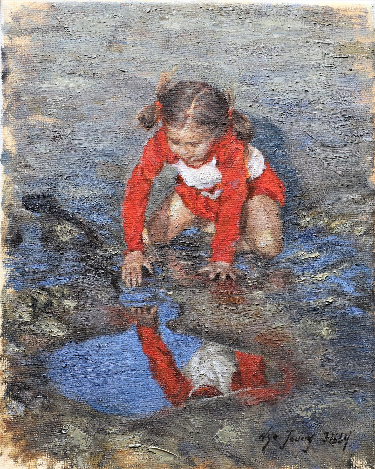 Girl's Reflection(Original Oil Painting/Fine Art Prints)