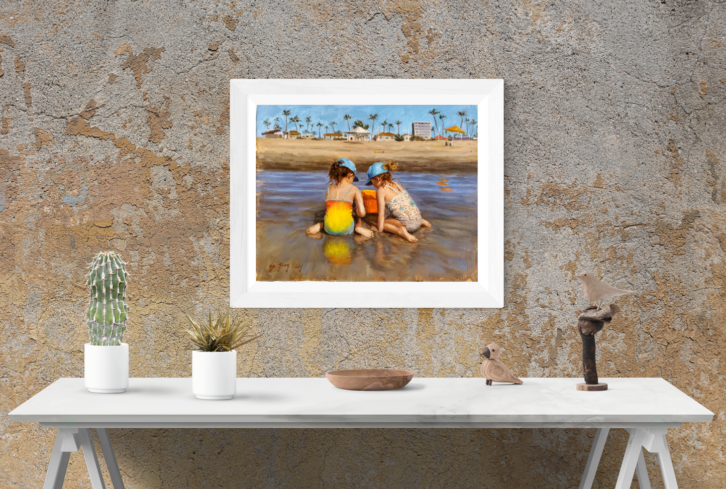 Sisters On The Beach(Original Oil)